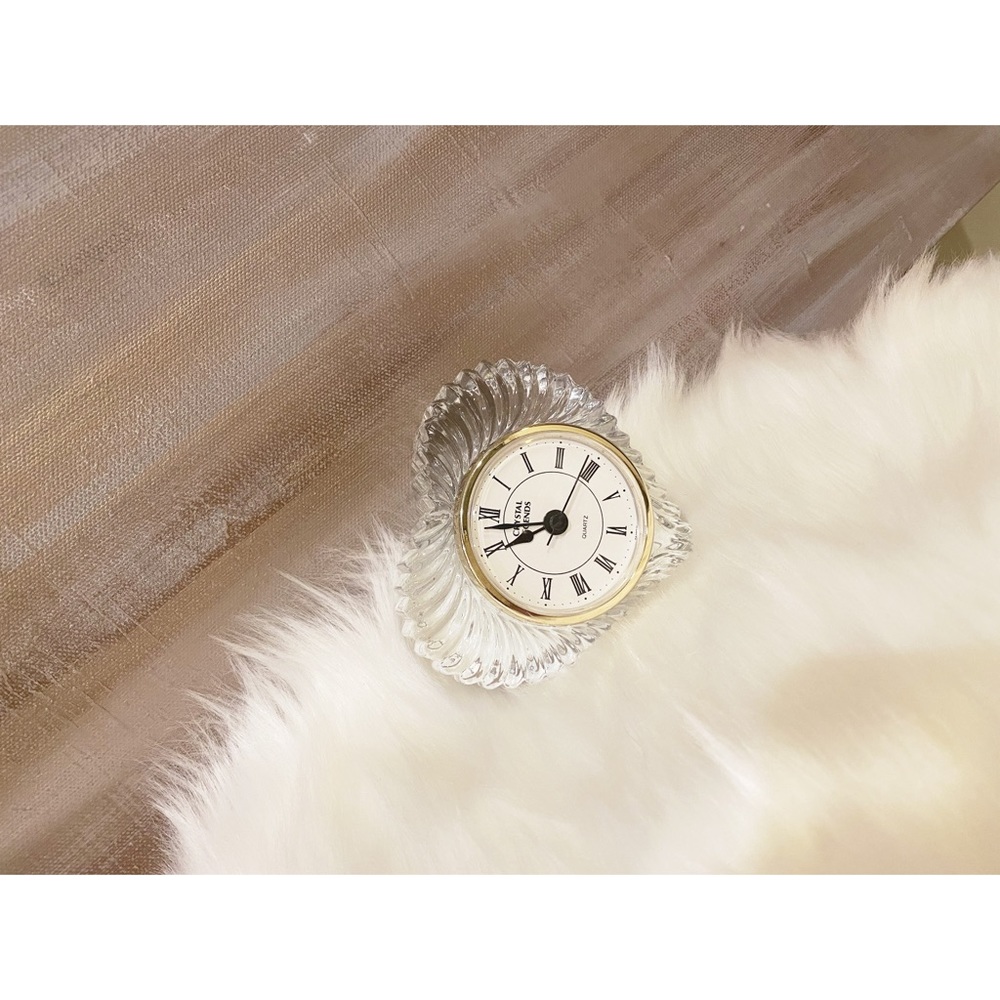 Vintage Lead Crystal Heart Clock